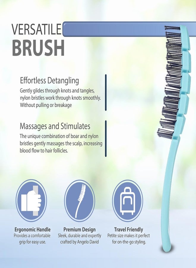 THE FLEX BRUSH Flex Brush Vented Hair Brush for Blow Drying, Flexible Bristle for Women & Kids, Detangling, Massages Scalp for Hair Growth, Lightweight & Vented for Faster Drying, Boar Bristle & Nylon Mix (Blue) - Image 4
